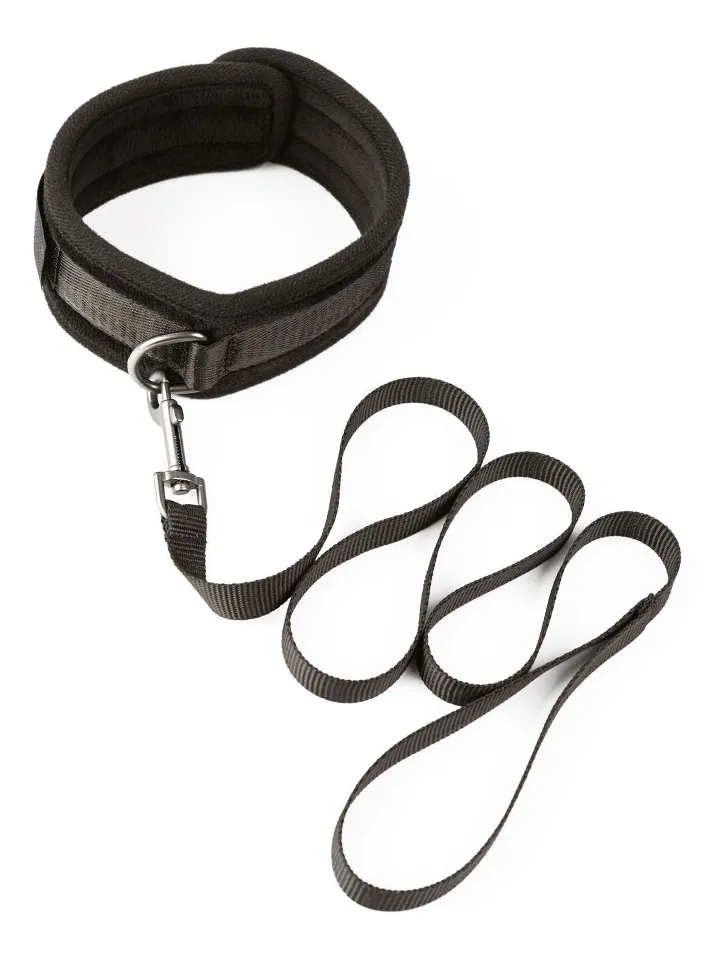 Take The Lead Padded Neck Collar & Leash - Bondage Halsband & Koppel 0