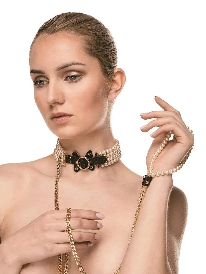 Guilty Pleasure Luminious Pearl Leash & Collar - Halsband & koppel 0