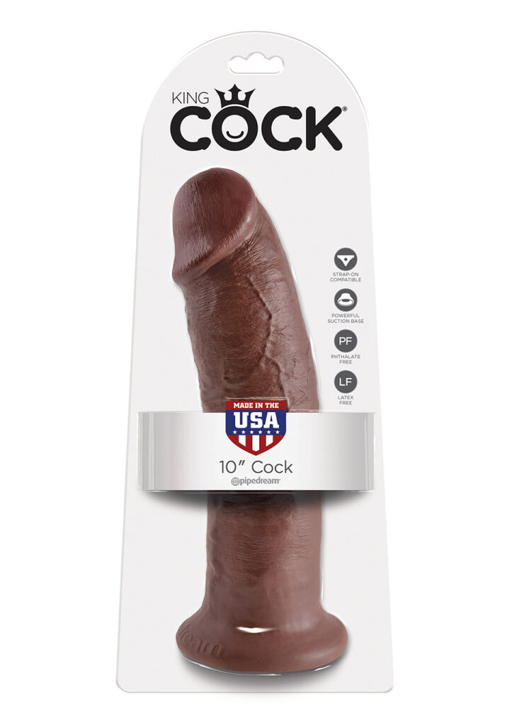 KING COCK 10 INCH BROWN DILDO-3