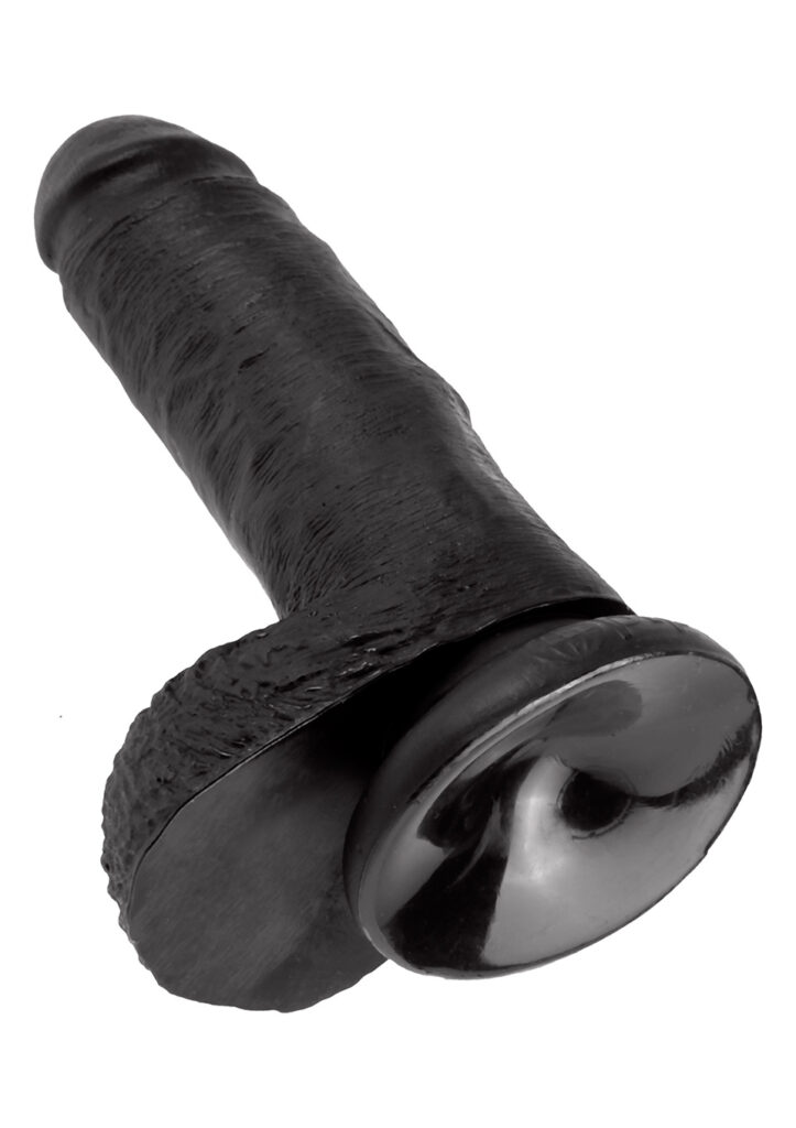 KING COCK 7 INCH W/ BALLS BLACK DILDO 18cm -4