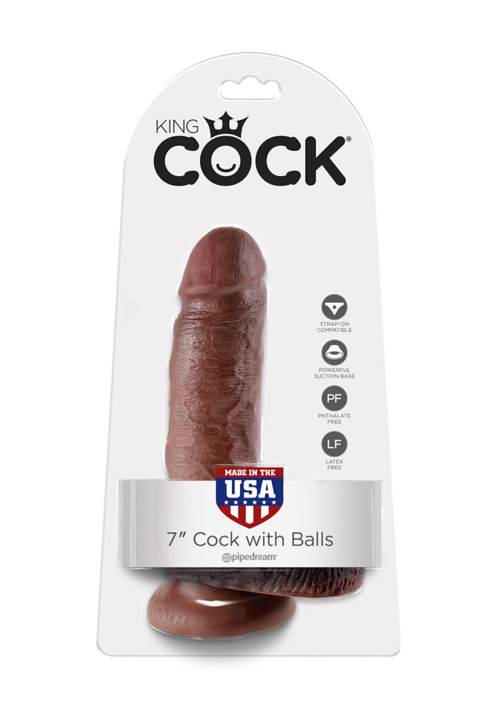 KING COCK 7 INCH W/ BALLS BROWN DILDO-2