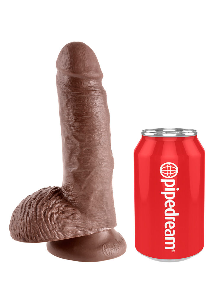 KING COCK 7 INCH W/ BALLS BROWN DILDO-1