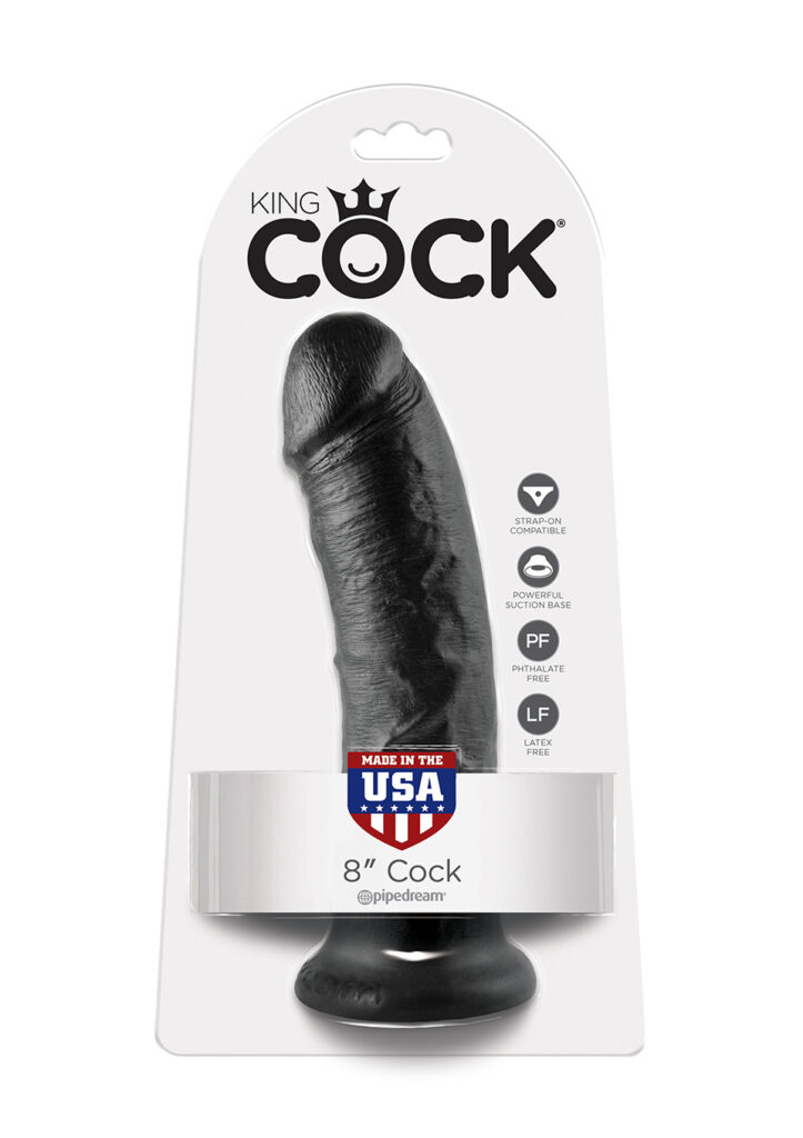 KING COCK 8 INCH BLACK DILDO-2