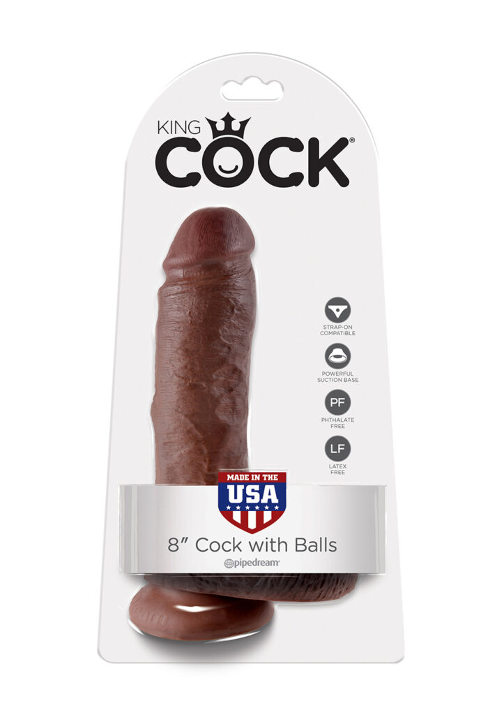 KING COCK 8 INCH W/ BALLS BROWN DILDO-3