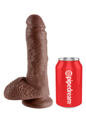 KING COCK 8 INCH W/ BALLS BROWN DILDO-1