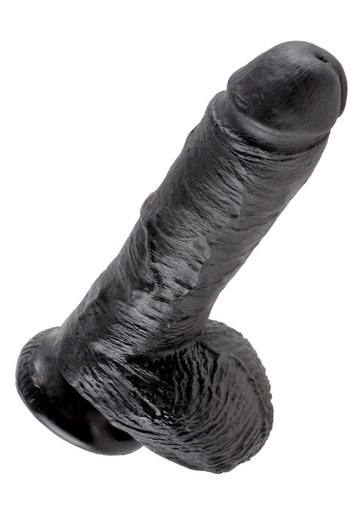 KING COCK 8 INCH W/ BALLS BLACK DILDO-2