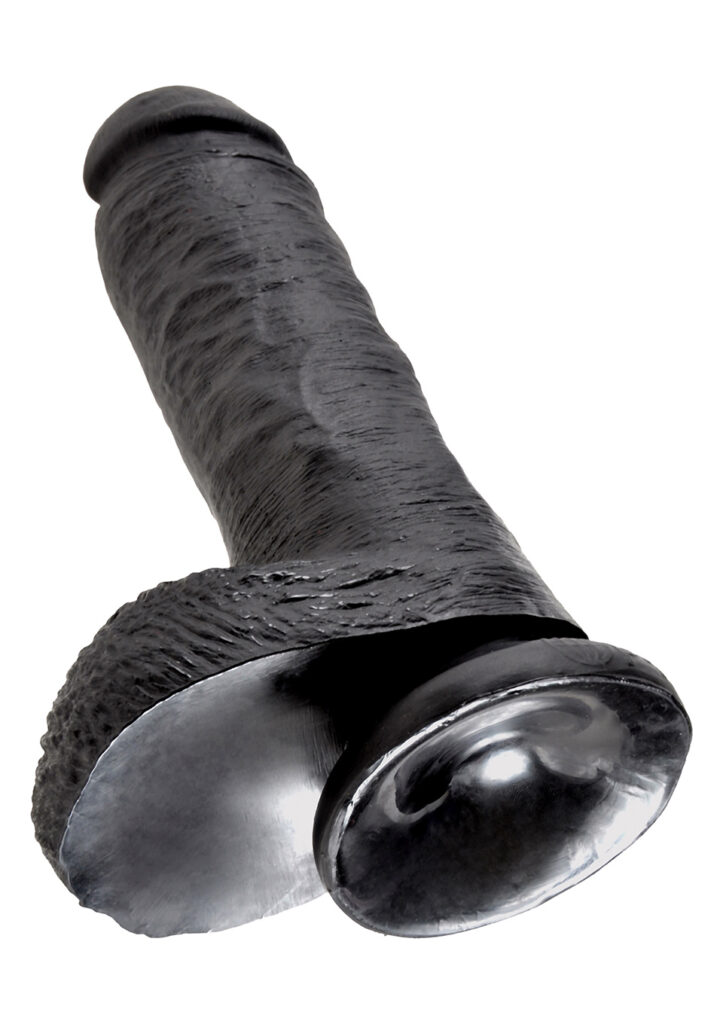 KING COCK 8 INCH W/ BALLS BLACK DILDO-4