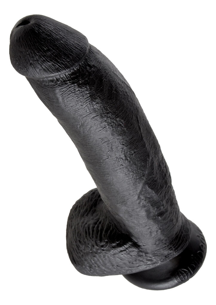 KING COCK 9 INCH W/ BALLS BLACK DILDO-2