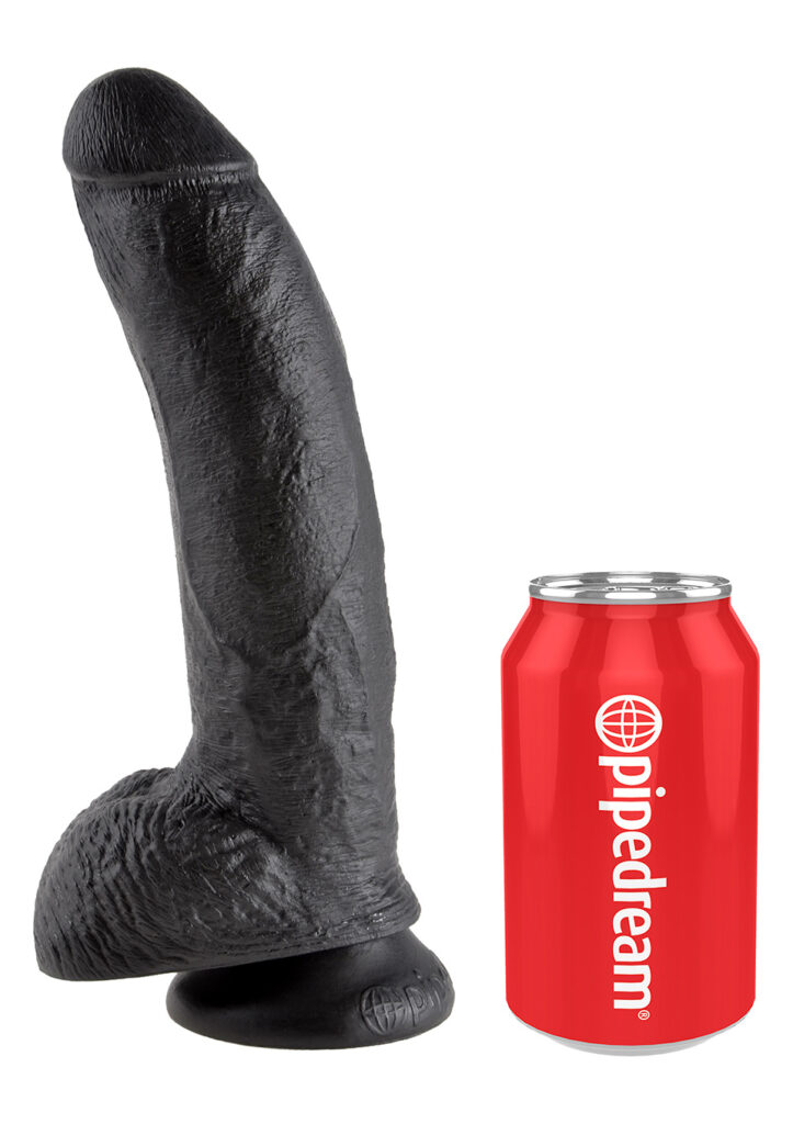 KING COCK 9 INCH W/ BALLS BLACK DILDO-3