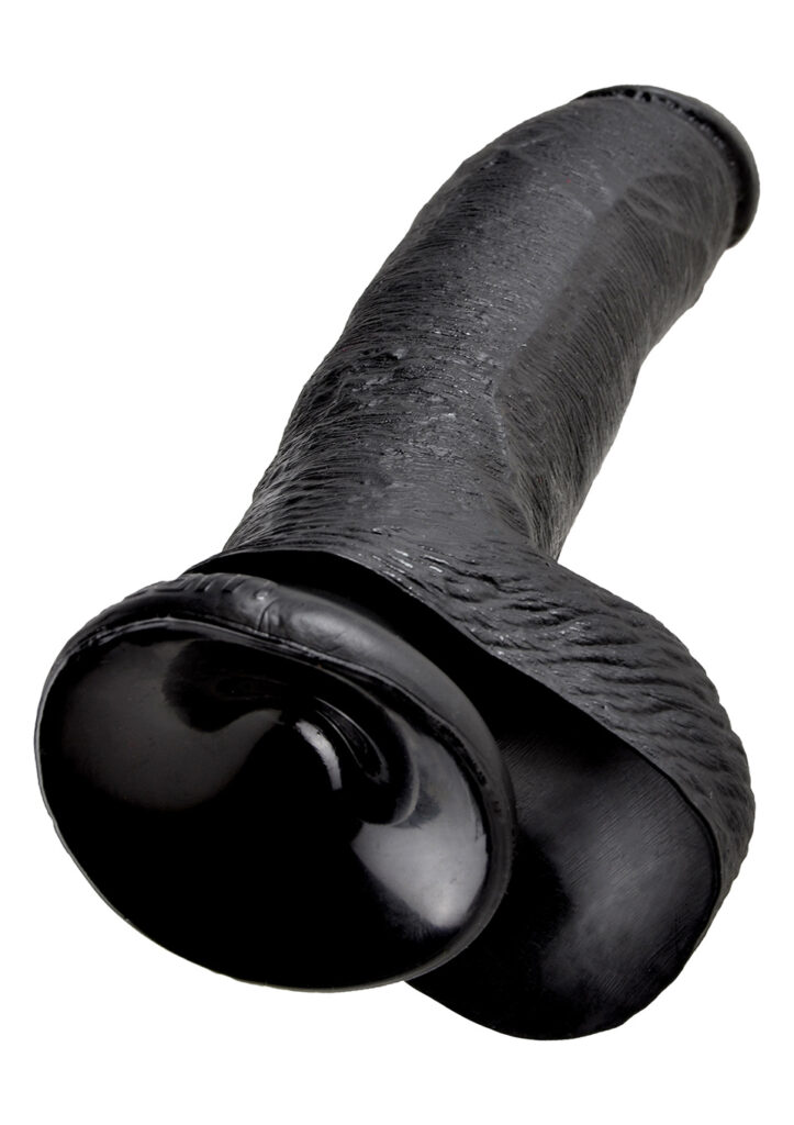 KING COCK 9 INCH W/ BALLS BLACK DILDO-4