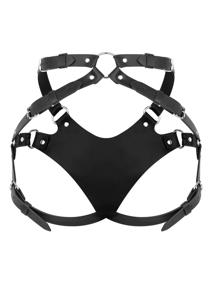 No-Parts PU Leather Harness Black - Strap-on sele 0