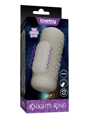 Knights Ring Vibrating Dual Purpose Sleeve-Drip - Penisförlängare/Sleeve med vibrator 0