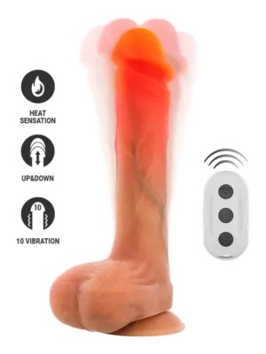 Bradley Vibrating Dildo With Heat Effect 21 cm - Dildo med vibrator 0