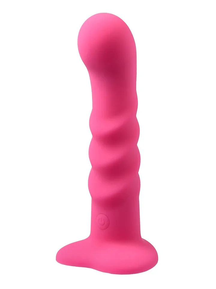 Vibrating Silicone Dildo With Remote Pink 18 cm - Dildo med vibrator 0