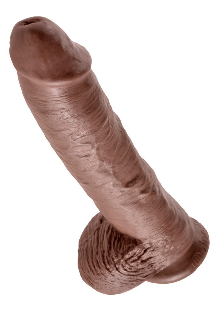 KING COCK 10 INCH W/ BALLS BROWN-2