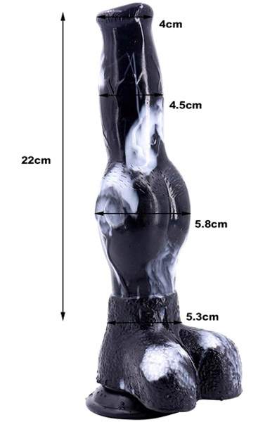 Roc Rapture Dildo Black/White 26 cm - Monster dildo 0