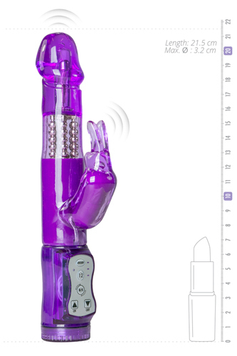 Easytoys Purple Bunny Vibrator - med snurrande Kulor-1