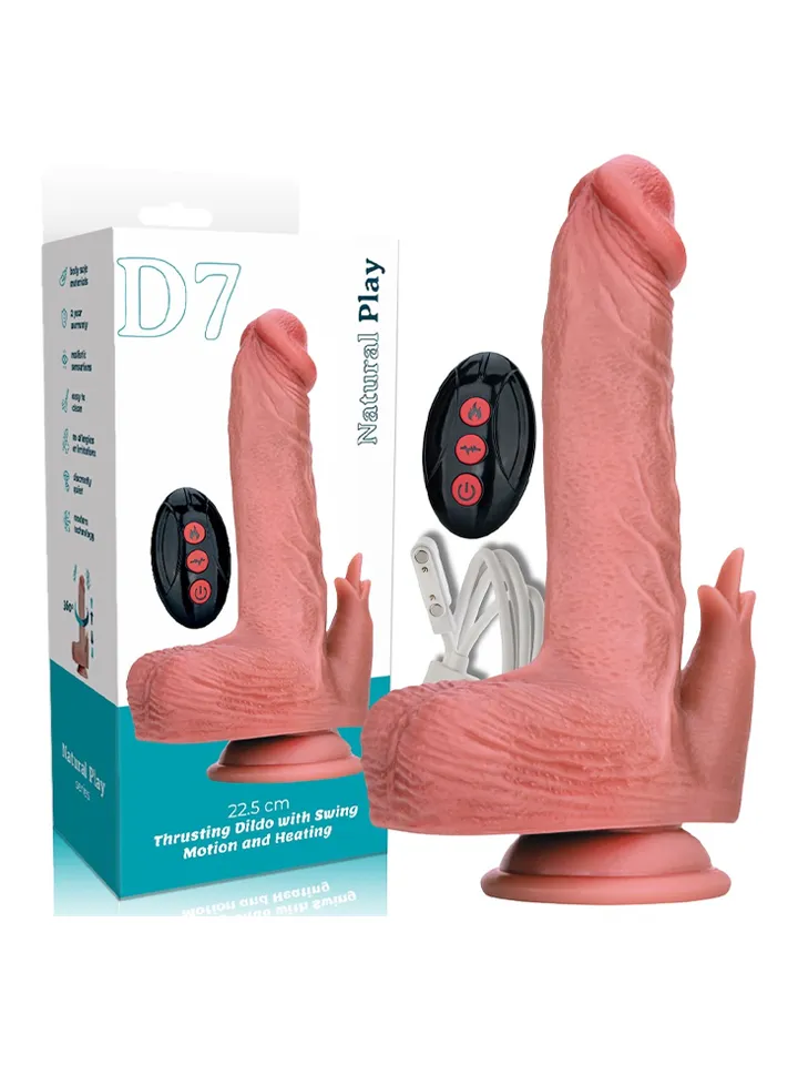 Heated Thrusting & Rotating Dildo With Clitoral Stimulation - Dildo med vibrator 0