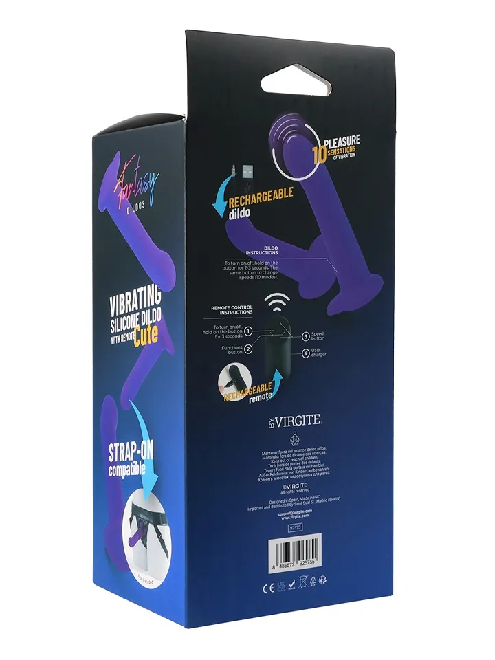 Vibrating Silicone Dildo With Remote 18 cm - Dildo med vibrator 0