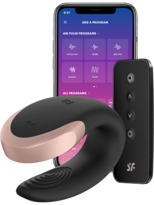 Satisfyer Connect Double Love, Luxury Partner Vibrator, Svart-1