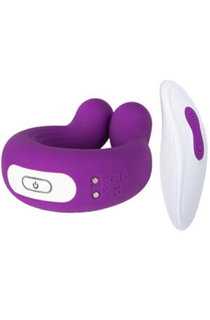 Vibrating Cock Ring With Remote Control Purple - Penisring med vibrator 0
