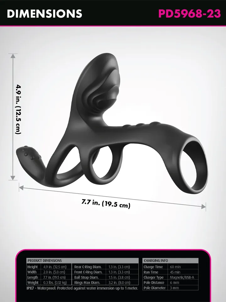 Fantasy C-Ringz Ultimate Couples Cage Max - Penisring med vibrator 0