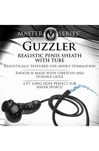 Guzzler Realistic Latex Penis Sleeve With Hose - Penisöverdrag & Penis sleeve 0