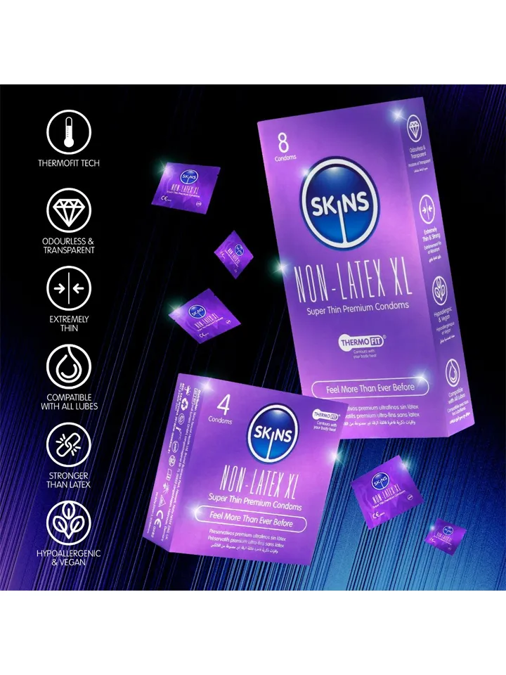 Skins Non-Latex XL Condoms 8-pack - Kondomer 0