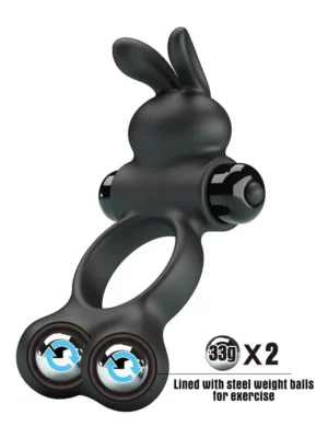 Vibrating Penis Ring With Steel Balls - Penisring med vibrator 0