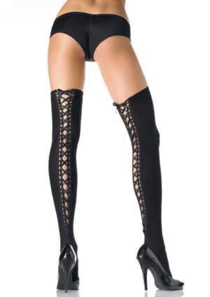 THIGH HIGHS W LACE UP BACK OS-1
