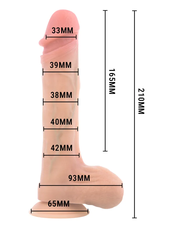 Bradley Vibrating Dildo With Heat Effect 21 cm - Dildo med vibrator 0