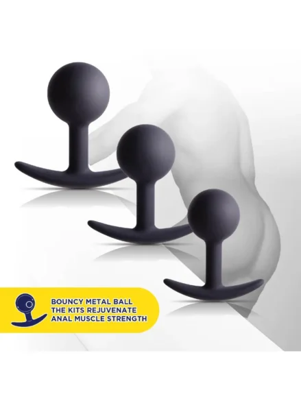 Silicone Anal Kit With Weighted Ball - Analpluggar paket 0