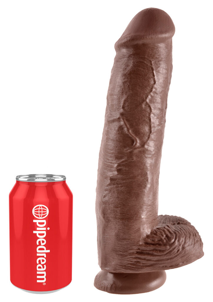 KING COCK 11 INCH W/ BALLS BROWN-1