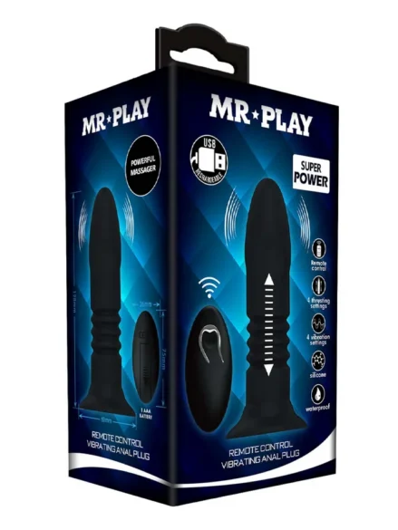 Anal Plug With 4 Vibration & 4 Thrusting Modes - Fjärrstyrd analplugg 0