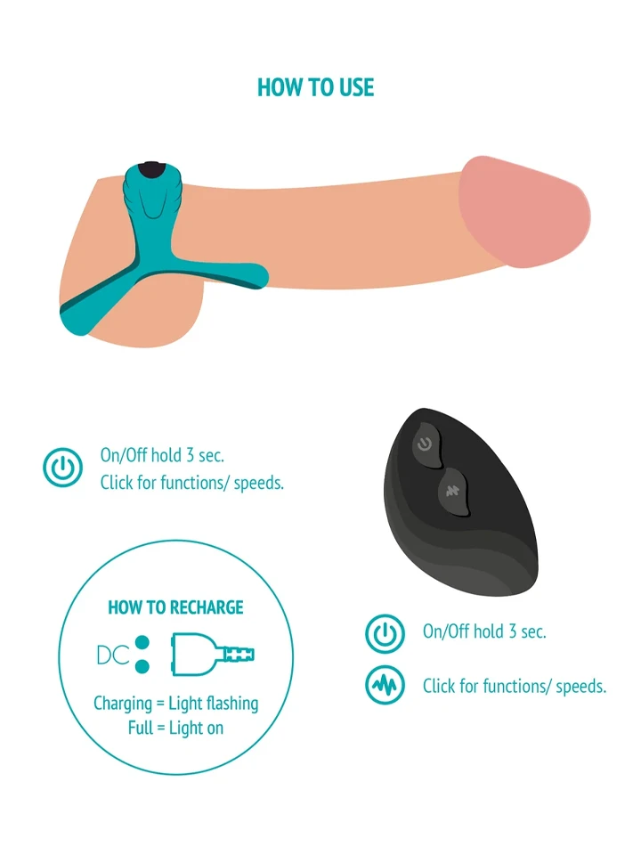 XOCOON Bond Vibrating Couples Ring + Remote - Parvibrator 0