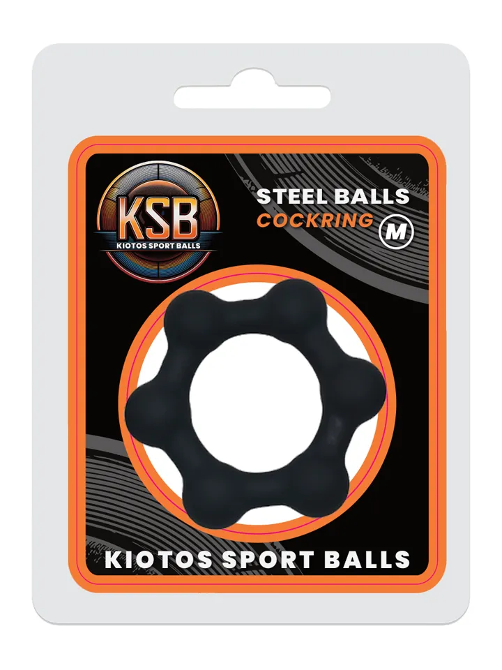 KSB Silicone Cockring With 6 Steel Balls Medium - Penisringar 0