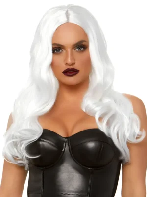 Leg Avenue Long Wavy Wig White - Peruk 0