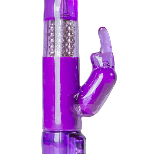 Easytoys Purple Bunny Vibrator - med snurrande Kulor-2