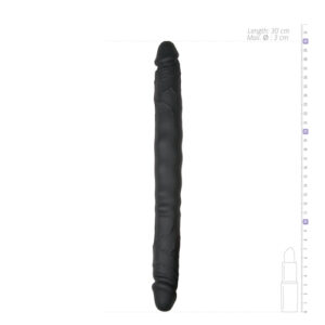 Realistic Double Ended Dildo - Black Coloured - Dubbel Dildo-1