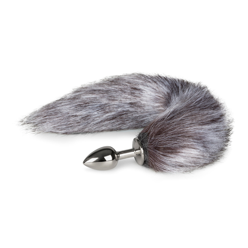 Fox Tail Plug No. 5 - Silver - Mörkgrå