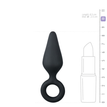 Black Buttplugs With Pull Ring - Small - Perfekt för nybörjare -1