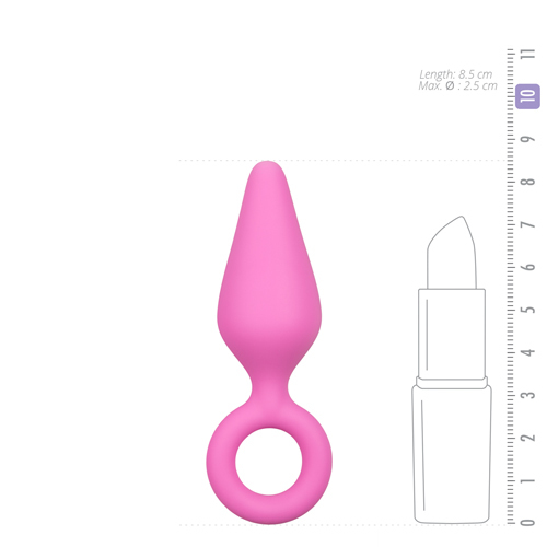 Pink Buttplugs With Pull Ring - Small-3