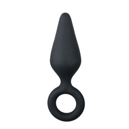 Black Buttplugs With Pull Ring - Small - Perfekt för nybörjare -4
