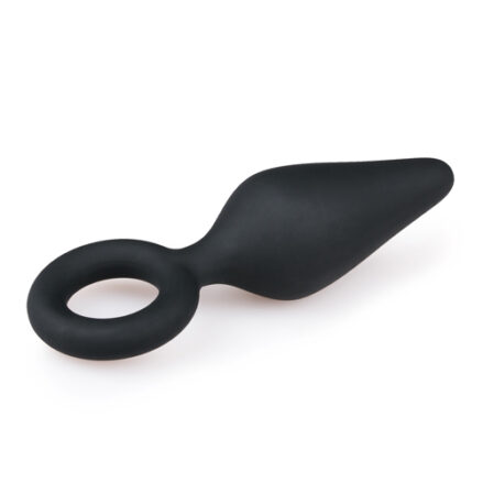 Black Buttplugs With Pull Ring - Small - Perfekt för nybörjare -2