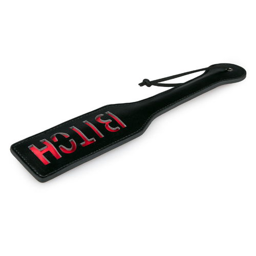 Image of BLACK LEATHER PADDLE - BITCH