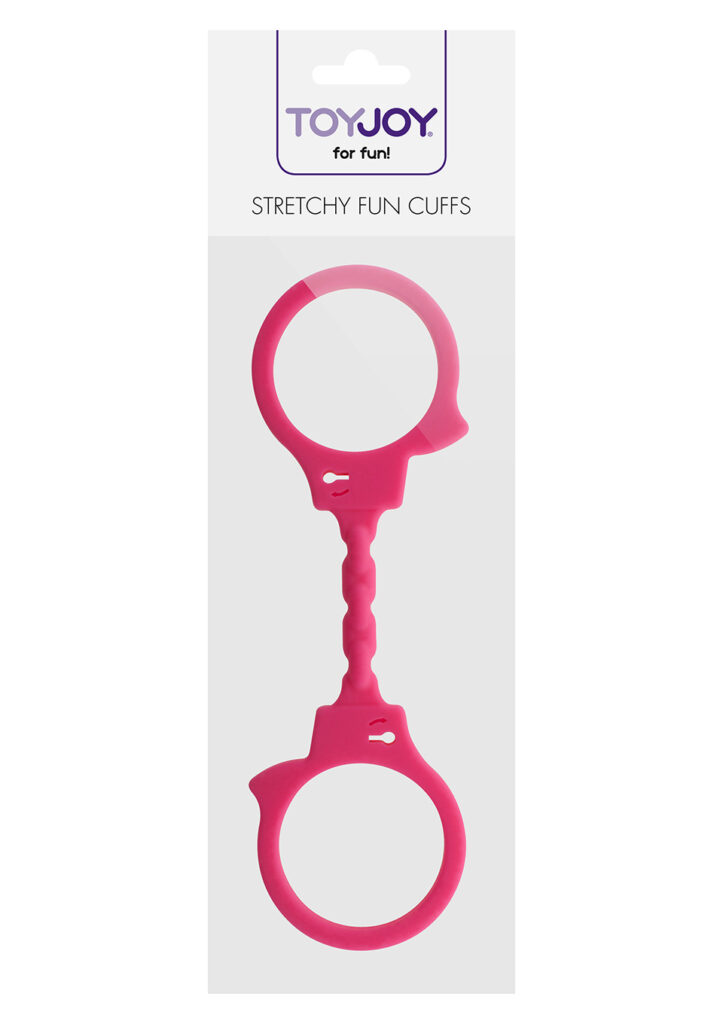STRETCHY FUN CUFFS PINK - Rosa Handbojor i silikon -2