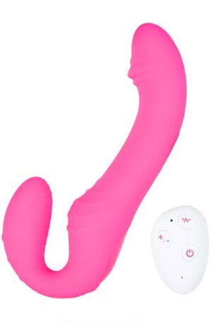 Triple Vibration Strap-On Vibrator Wireless Remote Pink - Vibrerande strapon 0