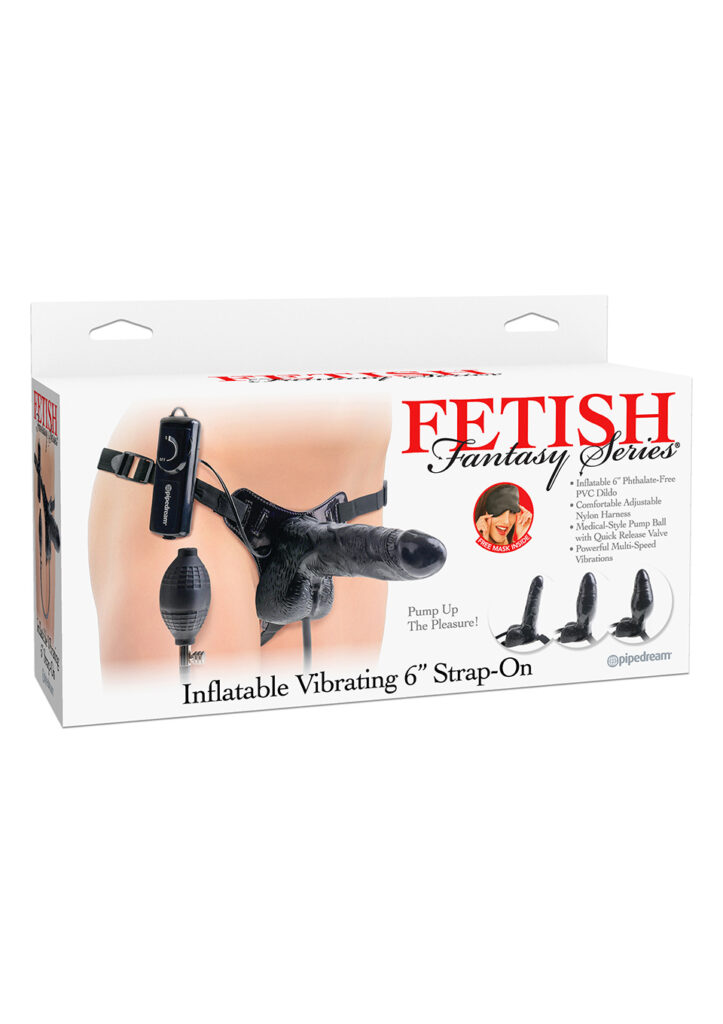 INFL VIBRATING STRAP-ON 6" FLESH-1