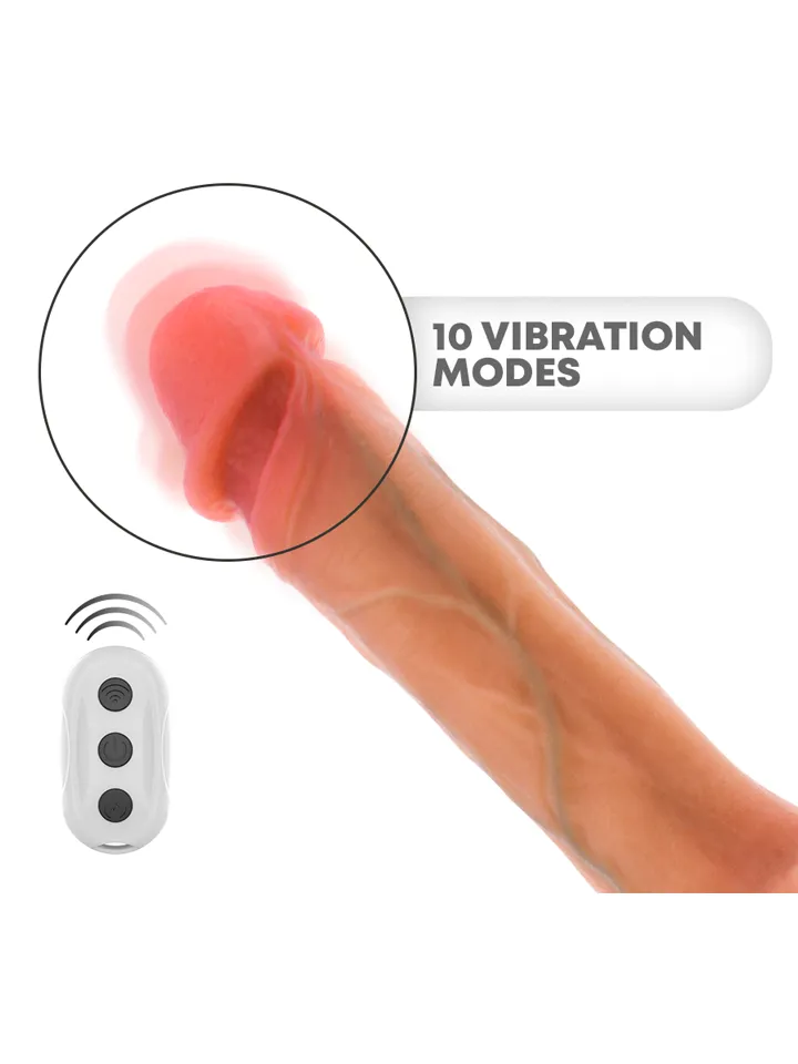 Bradley Vibrating Dildo With Heat Effect 21 cm - Dildo med vibrator 0