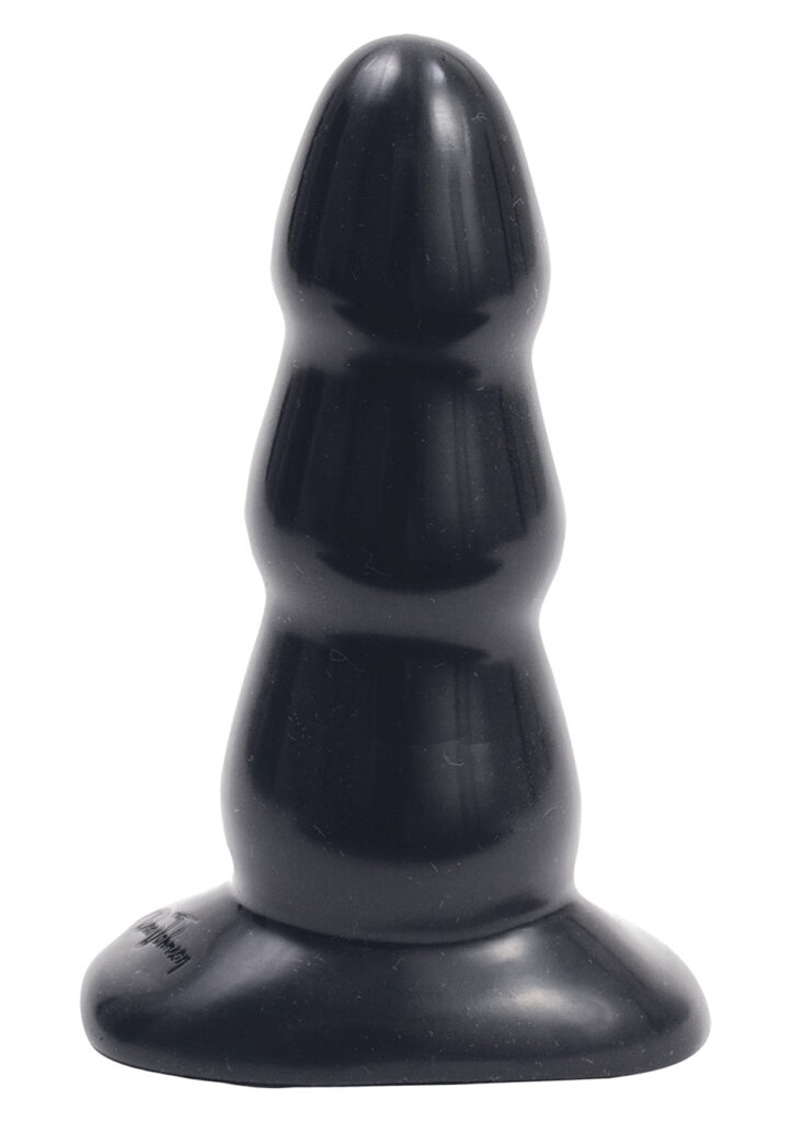 TRIPLE RIPPLE BUTT PLUG BLACK M-1